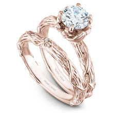 Load image into Gallery viewer, Noam Carver Rose Gold Engagement Ring with Woven Gold (0.04 CTW)