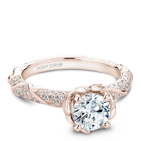 Noam Carver Rose Gold Engagement Ring Setting with Woven Gold and Diamonds (0.50 CTW)