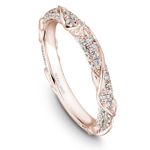 Noam Carver Rose Gold Engagement Ring Setting with Woven Gold and Diamonds (0.50 CTW)