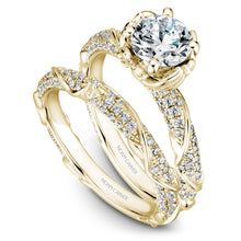 Load image into Gallery viewer, Noam Carver Yellow Gold Engagement Ring with Woven Gold and Diamonds (0.50 CTW)