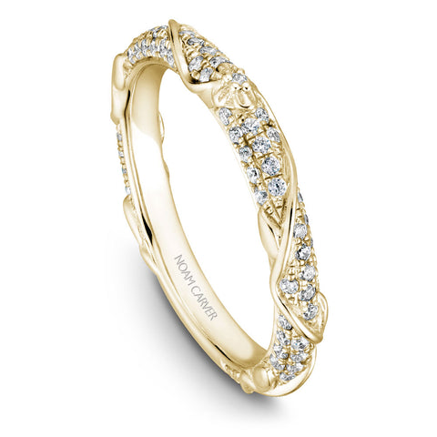 Noam Carver Yellow Gold Engagement Ring Setting with Woven Gold and Diamonds (0.50 CTW)