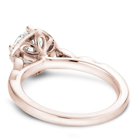 Noam Carver Rose Gold Square Halo Diamond Engagement Ring Setting (0.15 CTW)