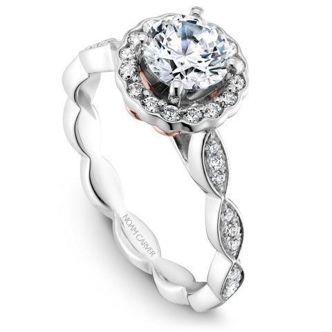 Noam Carver White Gold Halo Diamond Engagement Ring Setting (0.27 CTW)