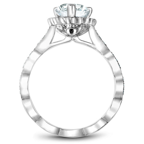 Noam Carver White Gold Halo Pear Shaped Diamond Engagement Ring Setting (0.29 CTW)