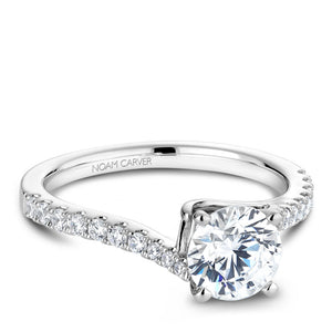 Noam Carver White Gold Half Twist Diamond Engagement Ring (0.28 CTW)