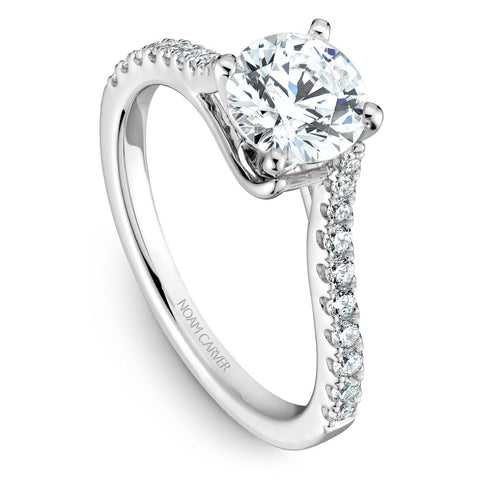 Noam Carver White Gold Half Twist Diamond Engagement Ring (0.28 CTW)