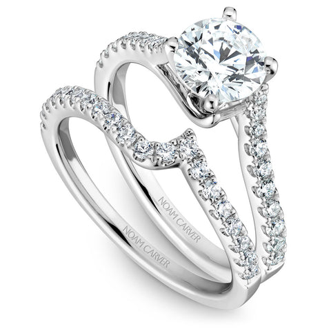 Noam Carver White Gold Half Twist Diamond Engagement Ring (0.28 CTW)