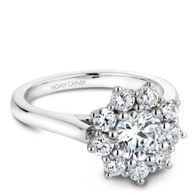 Load image into Gallery viewer, Noam Carver White Gold Shared Prong Floral Halo Engagement Ring (0.93 CTW)