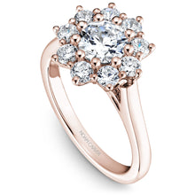 Load image into Gallery viewer, Noam Carver Rose Gold Shared Prong Floral Halo Engagement Ring (0.93 CTW)