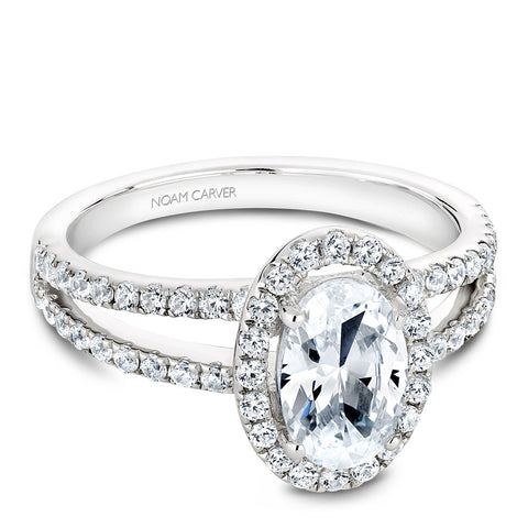 Noam Carver White Gold Split Shank Diamond Engagement Ring Setting (0.62 CTW)