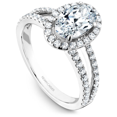 Noam Carver White Gold Split Shank Diamond Engagement Ring Setting (0.62 CTW)