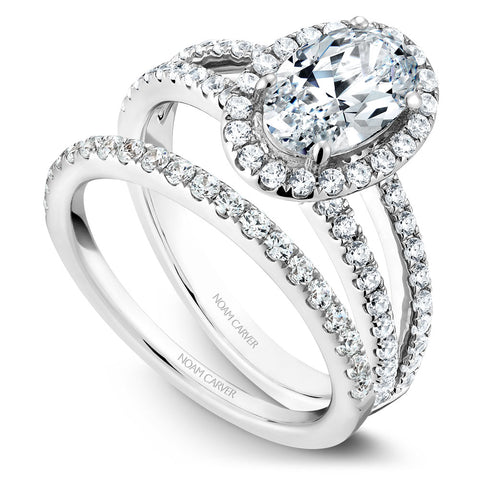 Noam Carver White Gold Split Shank Diamond Engagement Ring Setting (0.62 CTW)