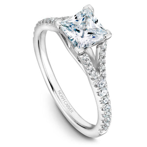 Noam Carver White Gold Split Shank Diamond Engagement Ring with Princess Cut (0.28 CTW)