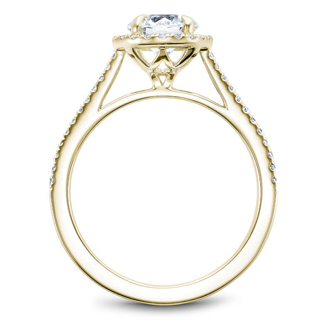 Noam Carver Yellow Gold Diamond Engagement Ring Setting with Halo (0.22 CTW)