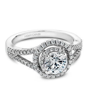 Noam Carver White Gold Split Shank Diamond Engagement Ring with Double