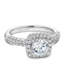 Load image into Gallery viewer, Noam Carver White Gold 3-Sided Diamond Engagement Ring with Double Halo (0.96 CTW)
