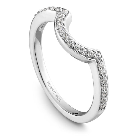 Noam Carver White Gold Shared Prong Diamond Engagement Ring Setting with Halo (0.55 CTW)
