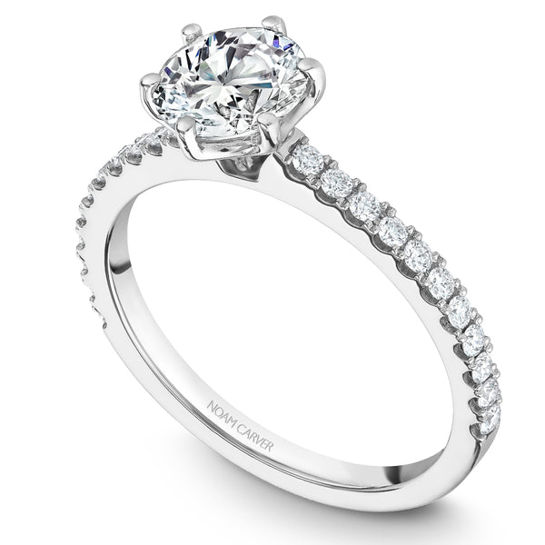 Noam Carver White Gold 6-Prong Diamond Engagement Ring Setting (0.28 CTW)