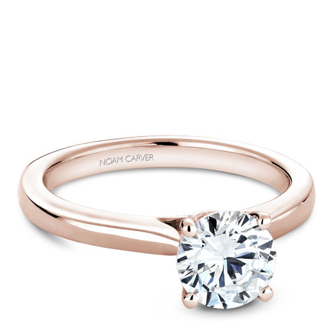 Noam Carver Rose Gold Solitaire Engagement Ring (0.02 CTW)