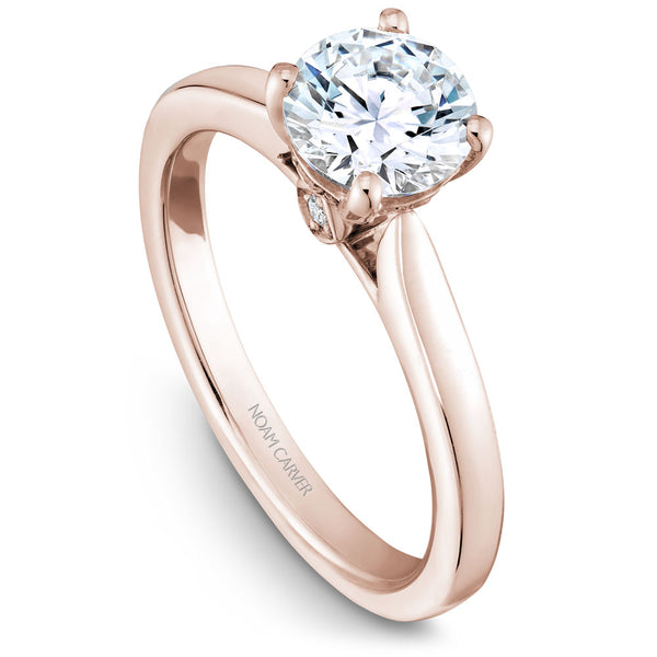Noam Carver Rose Gold Solitaire Engagement Ring Setting (0.02 CTW)