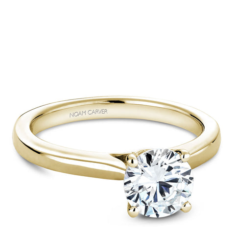 Noam Carver Yellow Gold Solitaire Engagement Ring Setting (0.02 CTW)