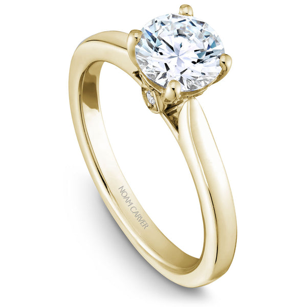 Noam Carver Yellow Gold Solitaire Engagement Ring Setting (0.02 CTW)