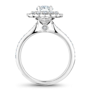 Noam Carver White Gold Floral Double Halo Engagement Ring (0.74 CTW)