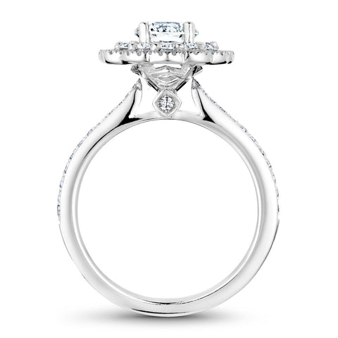 Noam Carver White Gold Floral Double Halo Engagement Ring Setting (0.74 CTW)