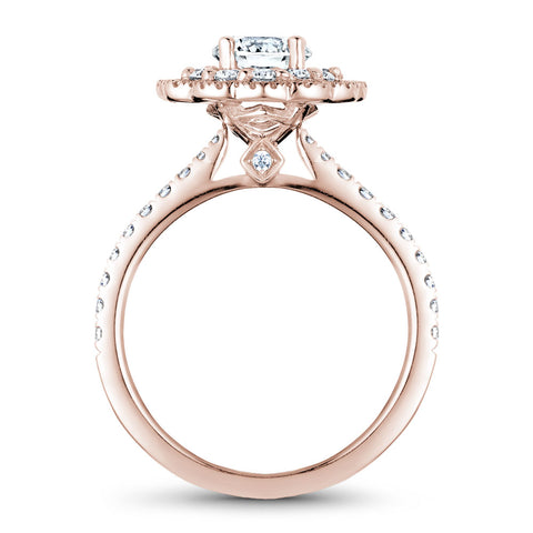 Noam Carver Rose Gold Floral Double Halo Engagement Ring Setting (0.75 CTW)