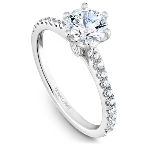 Noam Carver White Gold 6-Prong Diamond Engagement Ring (0.27 CTW)