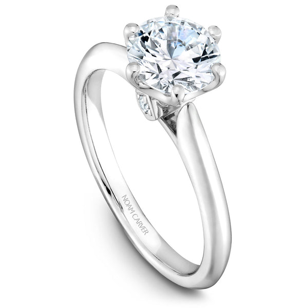 Noam Carver White Gold 6-Prong Diamond Engagement Ring Setting (0.02 CTW)