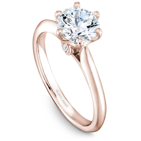 Noam Carver Rose Gold 6-Prong Diamond Engagement Ring Setting (0.02 CTW)