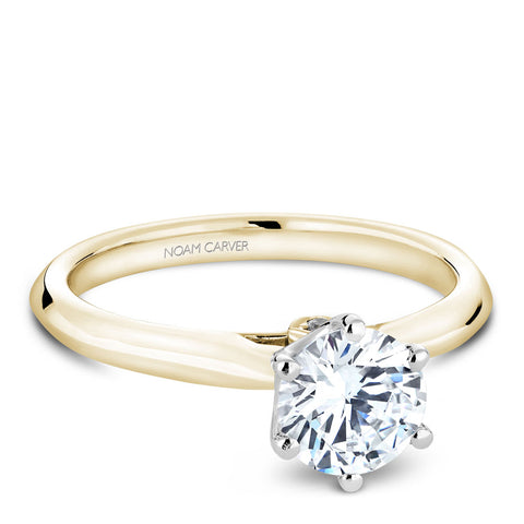 Noam Carver Yellow Gold 6-Prong Diamond Engagement Ring Setting  (0.02 CTW)