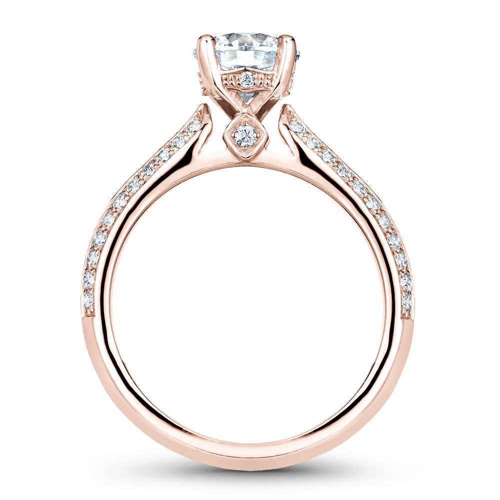 Noam Carver Rose Gold Knife Edge Diamond Engagement Ring Setting (0.31
