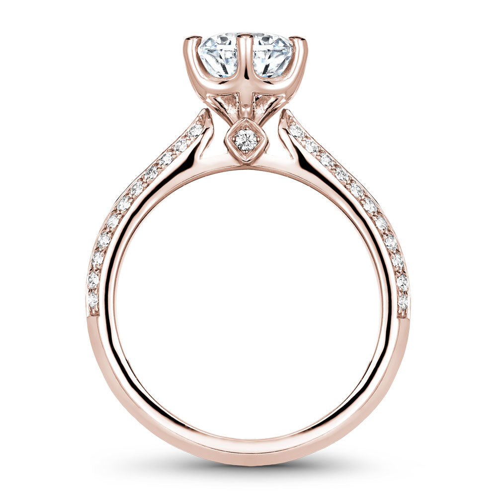 Noam Carver Rose Gold 6 Prong Knife Edge Diamond Engagement Ring (0.29
