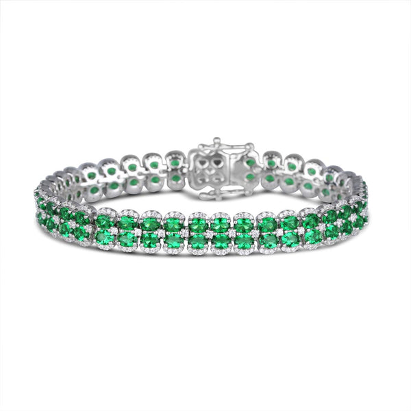 Fana Double Oval Emerald and Diamond Bracelet