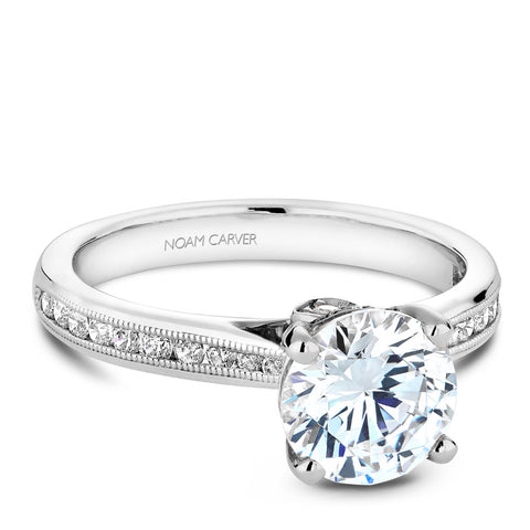 Noam Carver White Gold Channel Set Diamond Engagement Ring (0.27 CTW)
