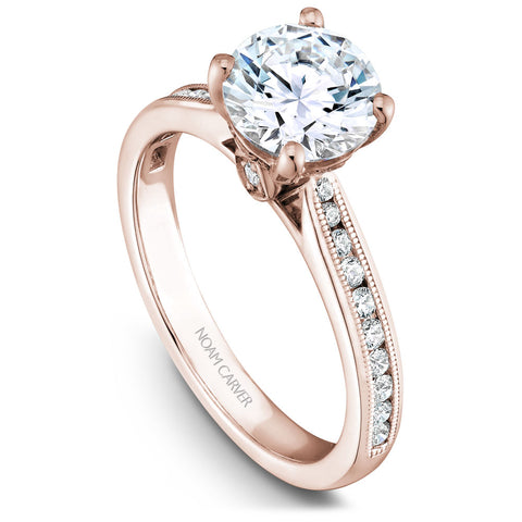 Noam Carver Rose Gold Channel Set Diamond Engagement Ring (0.27 CTW)