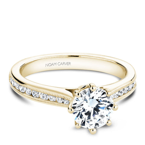 Noam Carver Yellow Gold 8-Prong Channel Set Diamond Engagement Ring Setting  (0.25 CTW)