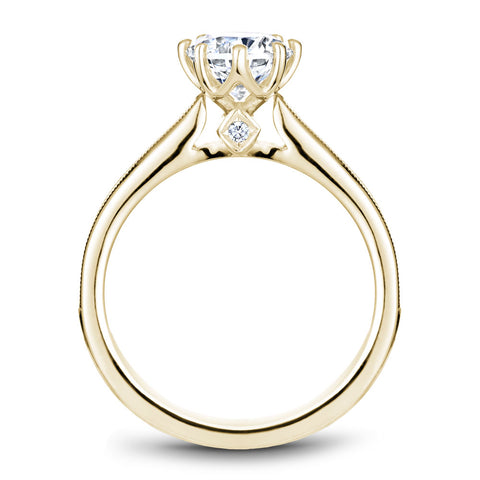 Noam Carver Yellow Gold 8-Prong Channel Set Diamond Engagement Ring Setting  (0.25 CTW)