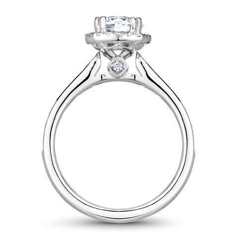 Noam Carver White Gold Diamond Engagement Ring Setting with Halo (0.36 CTW)