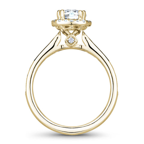 Noam Carver Yellow Gold Diamond Engagement Ring Setting with Halo (0.36 CTW)