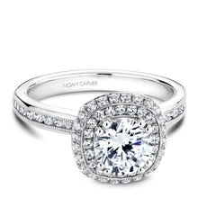 Load image into Gallery viewer, Noam Carver White Gold Diamond Engagement Ring with Double Halo (0.56 CTW)