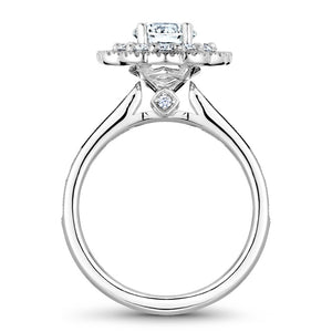 Noam Carver White Gold Floral Double Halo Engagement Ring (0.81 CTW)