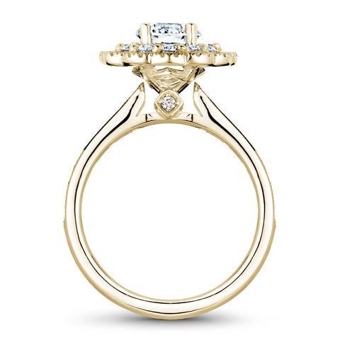 Noam Carver White Yellow Floral Double Halo Engagement Ring Setting (0.81 CTW)