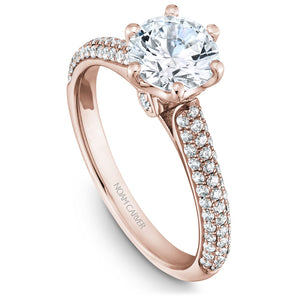 Noam Carver Rose Gold 6 Prong Pave Diamond Engagement Ring Setting (0.44 CTW)