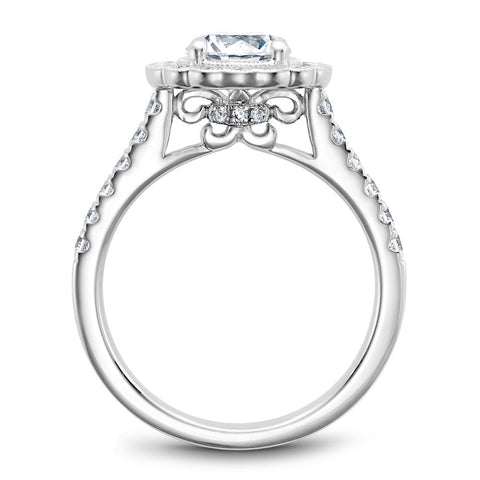 Noam Carver White Gold Floral Halo Engagement Ring Setting (0.59 CTW)