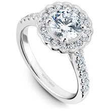 Load image into Gallery viewer, Noam Carver White Gold Floral Halo Engagement Ring (0.59 CTW)