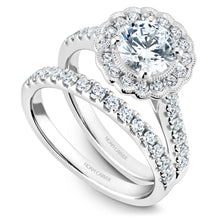 Load image into Gallery viewer, Noam Carver White Gold Floral Halo Engagement Ring (0.59 CTW)