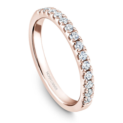 Noam Carver Rose Gold Floral Halo Engagement Ring Setting (0.59 CTW)